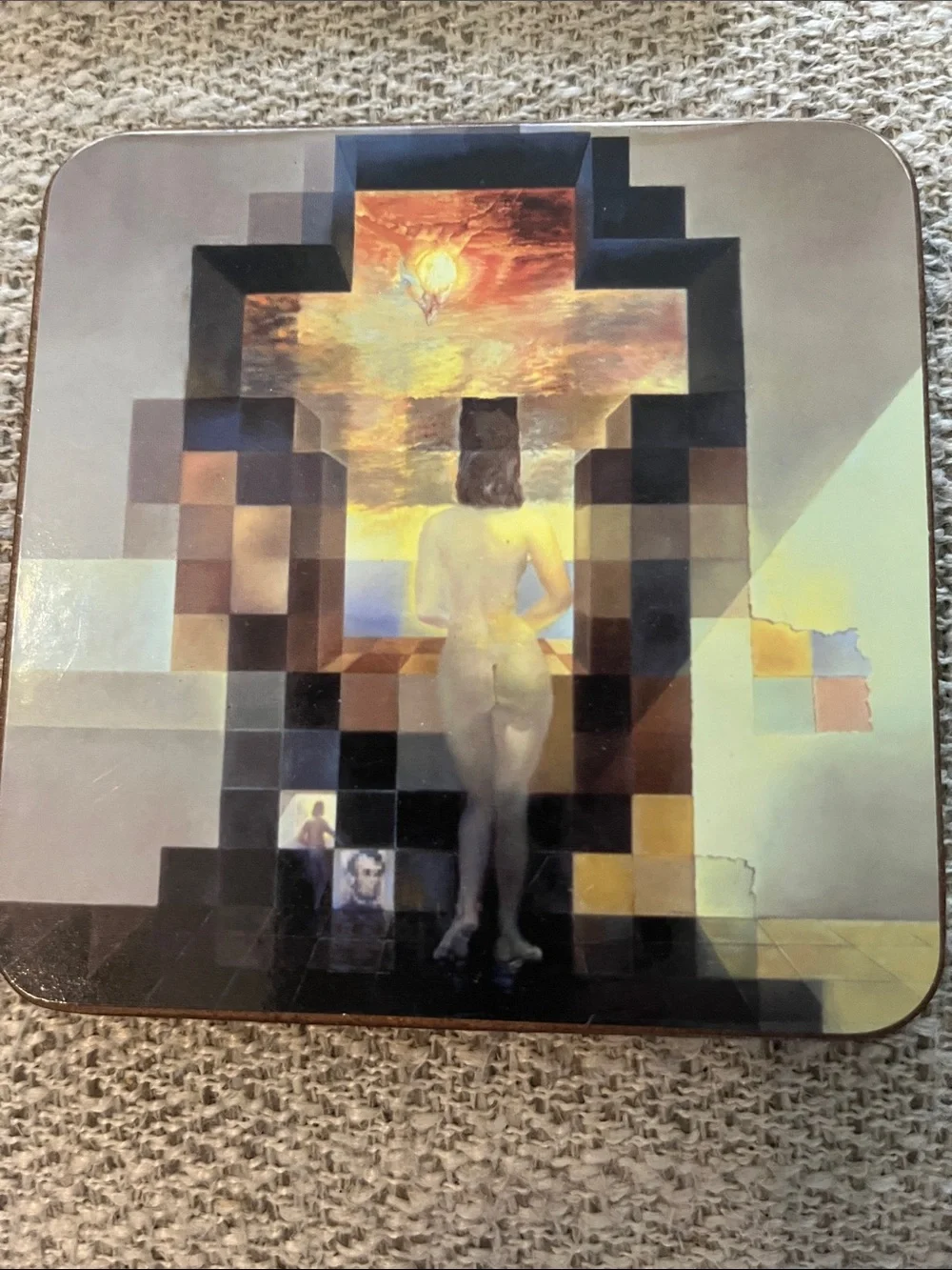 6 Artist impressionist, Salvador Dali photograph cork backed drink coasters